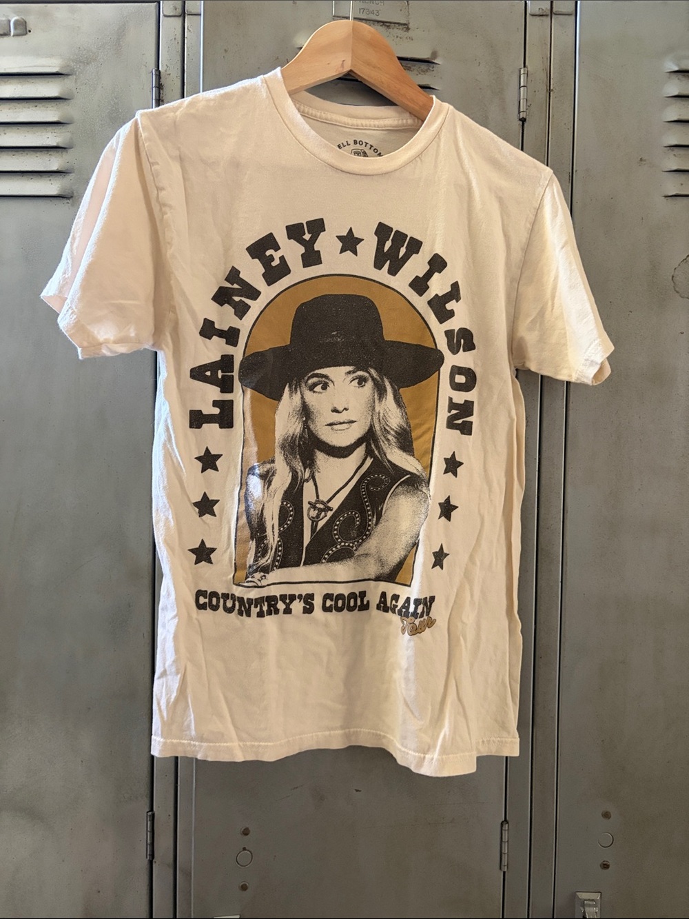 Lainey Wilson Graphic Tee - Cream with Black & Gold Print